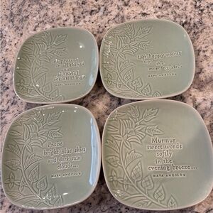 Maya Angelou Inspirational Plates Sea Foam Green Set of 4
